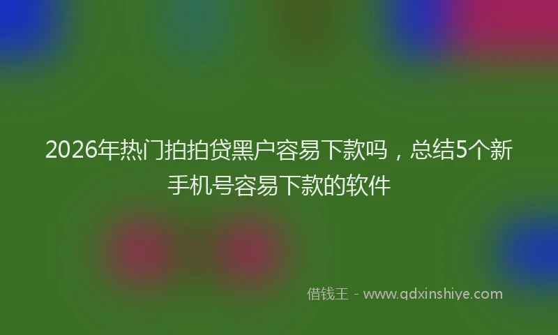 2026年热门拍拍贷黑户容易下款吗，总结5个新手机号容易下款的软件