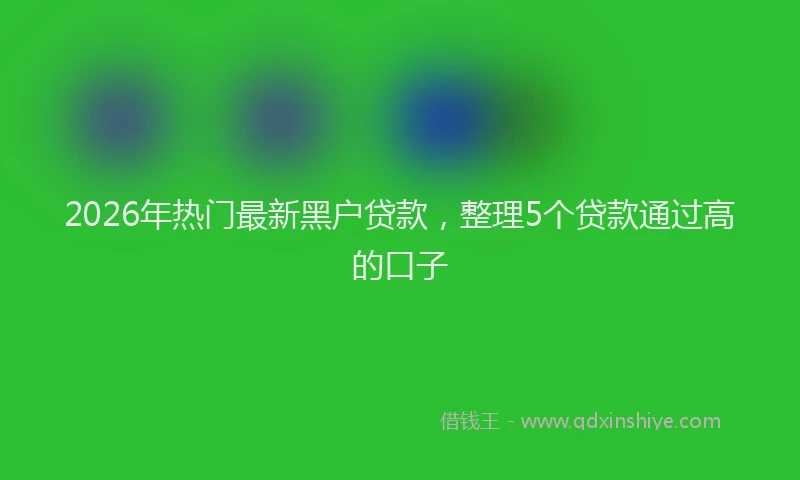 2026年热门最新黑户贷款，整理5个贷款通过高的口子