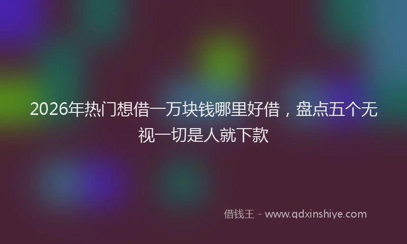 2026年热门想借一万块钱哪里好借，盘点五个无视一切是人就下款
