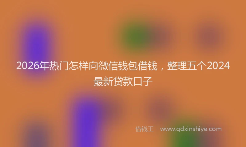 2026年热门怎样向微信钱包借钱，整理五个2024最新贷款口子