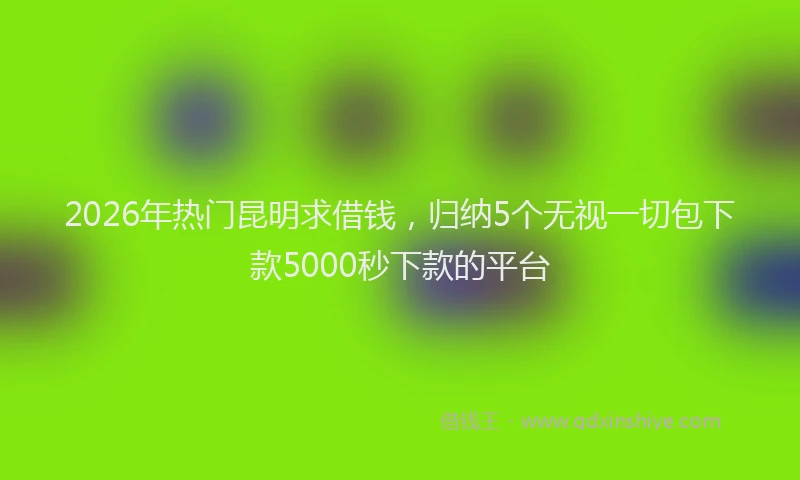 2026年热门昆明求借钱，归纳5个无视一切包下款5000秒下款的平台