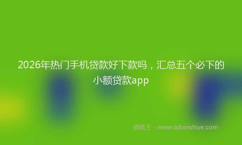 2026年热门手机贷款好下款吗，汇总五个必下的小额贷款app