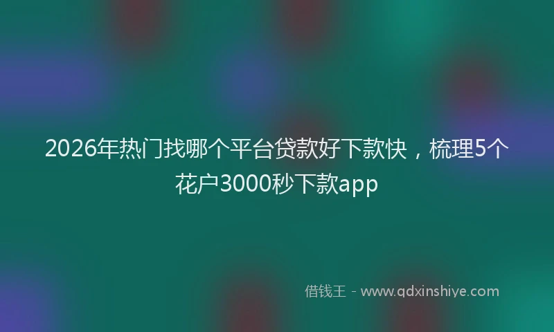 2026年热门找哪个平台贷款好下款快，梳理5个花户3000秒下款app