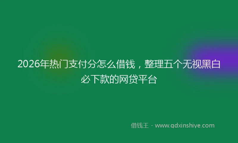 2026年热门支付分怎么借钱，整理五个无视黑白必下款的网贷平台