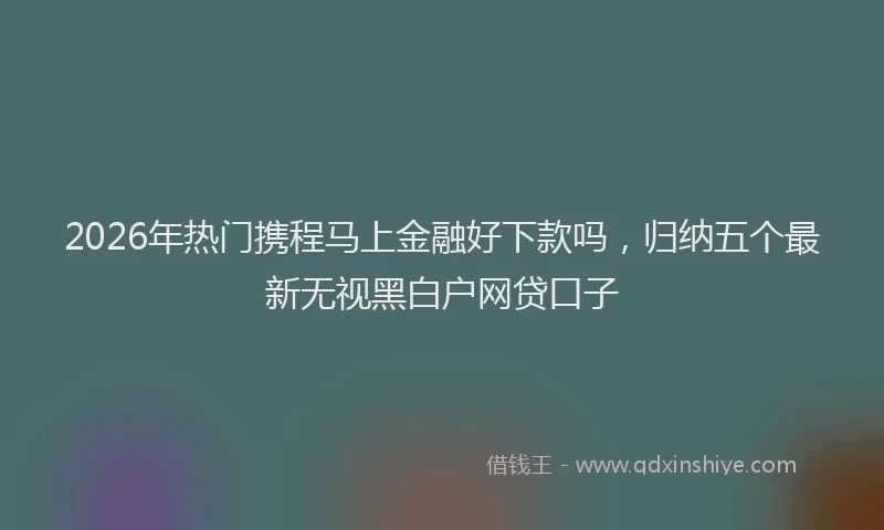 2026年热门携程马上金融好下款吗，归纳五个最新无视黑白户网贷口子