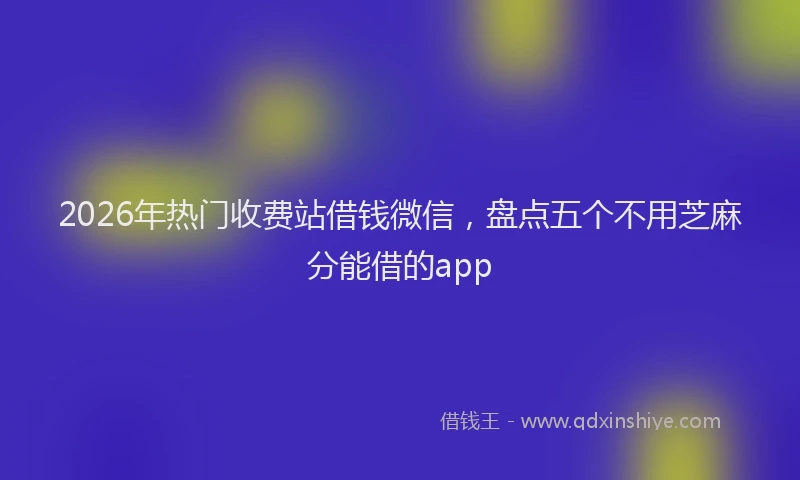 2026年热门收费站借钱微信，盘点五个不用芝麻分能借的app