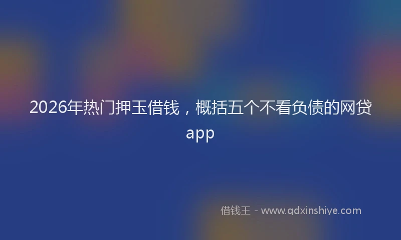 2026年热门押玉借钱，概括五个不看负债的网贷app