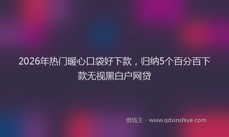 2026年热门暖心口袋好下款，归纳5个百分百下款无视黑白户网贷