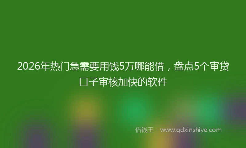 2026年热门急需要用钱5万哪能借，盘点5个审贷口子审核加快的软件