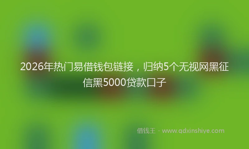 2026年热门易借钱包链接，归纳5个无视网黑征信黑5000贷款口子