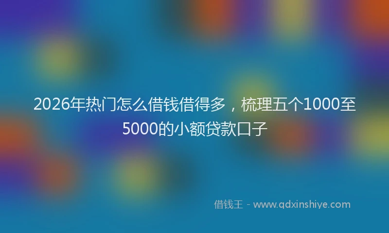 2026年热门怎么借钱借得多，梳理五个1000至5000的小额贷款口子
