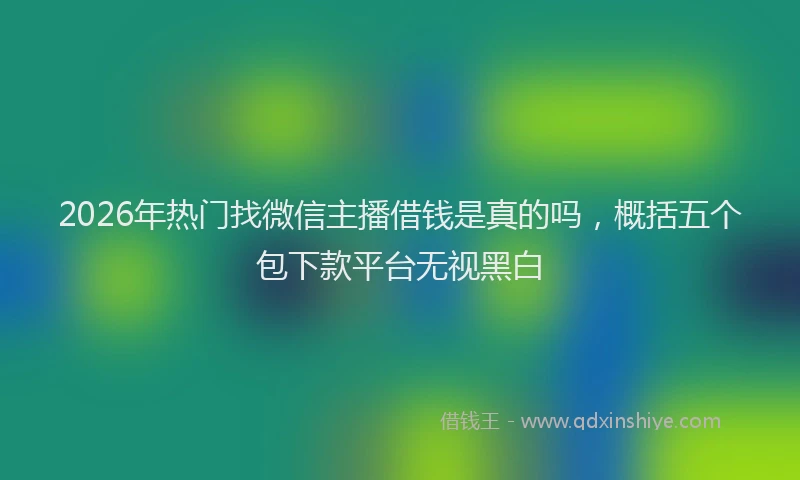 2026年热门找微信主播借钱是真的吗，概括五个包下款平台无视黑白