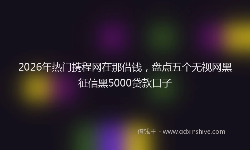 2026年热门携程网在那借钱，盘点五个无视网黑征信黑5000贷款口子