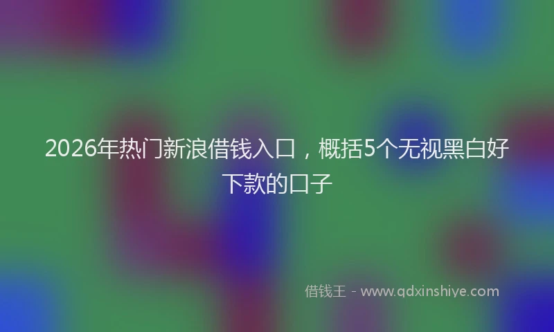 2026年热门新浪借钱入口，概括5个无视黑白好下款的口子