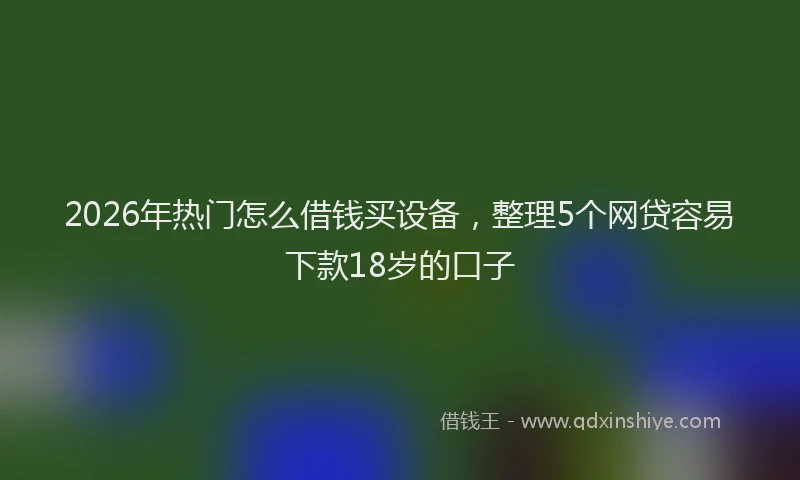 2026年热门怎么借钱买设备，整理5个网贷容易下款18岁的口子