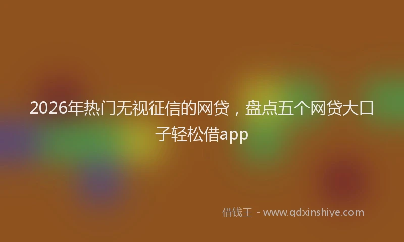 2026年热门无视征信的网贷，盘点五个网贷大口子轻松借app