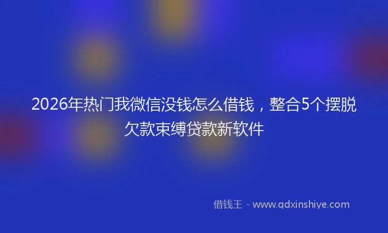 2026年热门我微信没钱怎么借钱，整合5个摆脱欠款束缚贷款新软件
