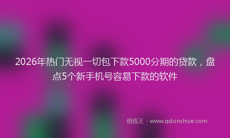 2026年热门无视一切包下款5000分期的贷款，盘点5个新手机号容易下款的软件