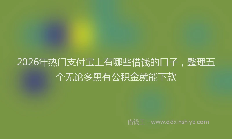 2026年热门支付宝上有哪些借钱的口子，整理五个无论多黑有公积金就能下款