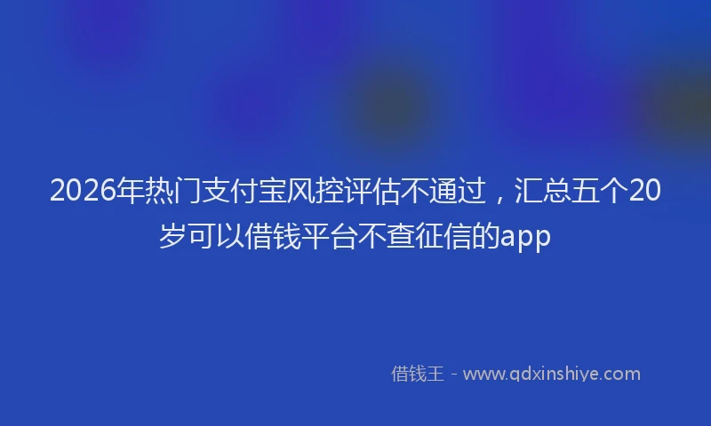 2026年热门支付宝风控评估不通过，汇总五个20岁可以借钱平台不查征信的app