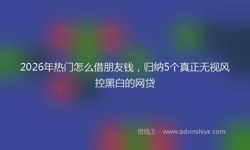 2026年热门怎么借朋友钱，归纳5个真正无视风控黑白的网贷