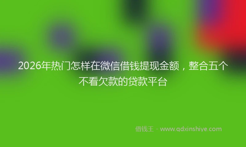 2026年热门怎样在微信借钱提现金额，整合五个不看欠款的贷款平台