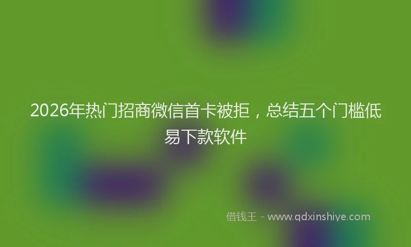 2026年热门招商微信首卡被拒，总结五个门槛低易下款软件