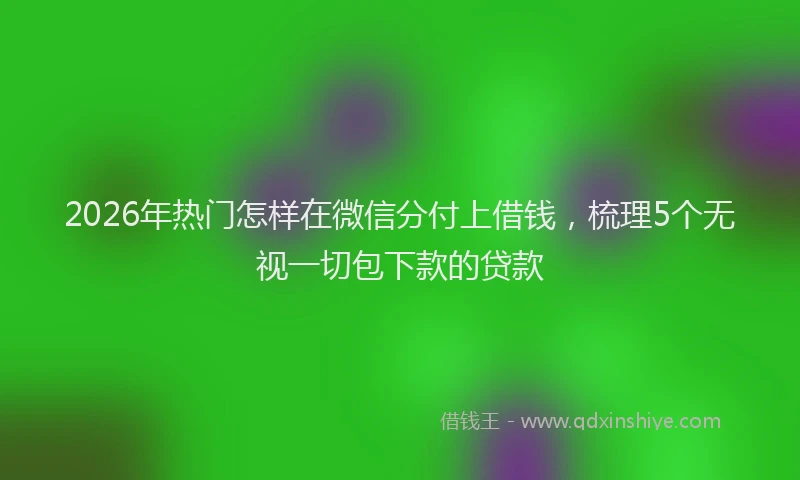 2026年热门怎样在微信分付上借钱，梳理5个无视一切包下款的贷款