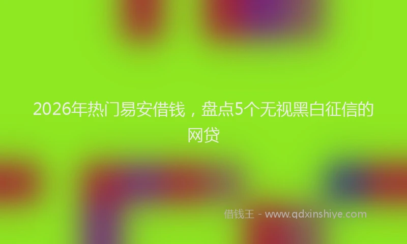 2026年热门易安借钱，盘点5个无视黑白征信的网贷