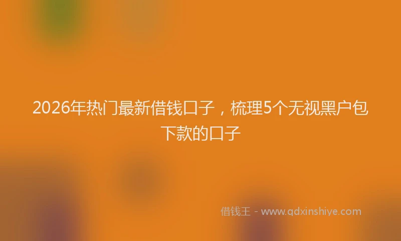 2026年热门最新借钱口子，梳理5个无视黑户包下款的口子