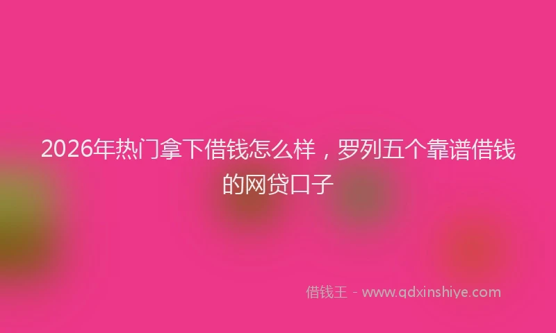 2026年热门拿下借钱怎么样，罗列五个靠谱借钱的网贷口子
