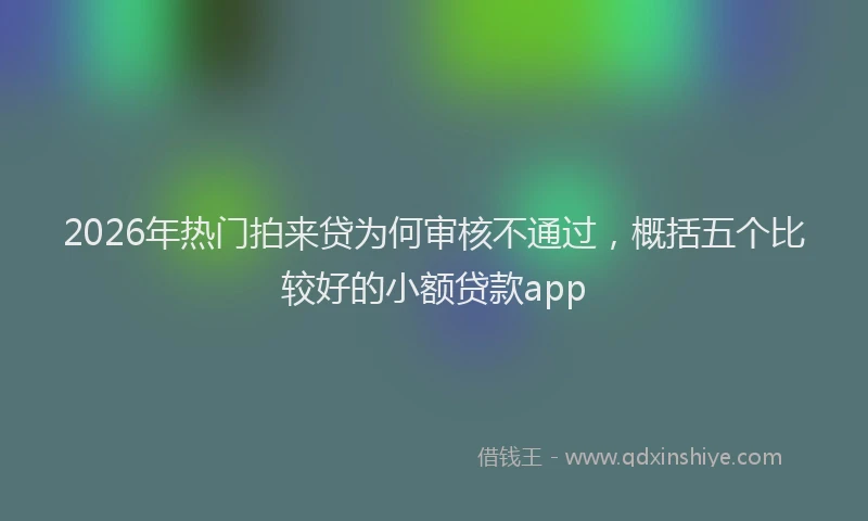 2026年热门拍来贷为何审核不通过，概括五个比较好的小额贷款app