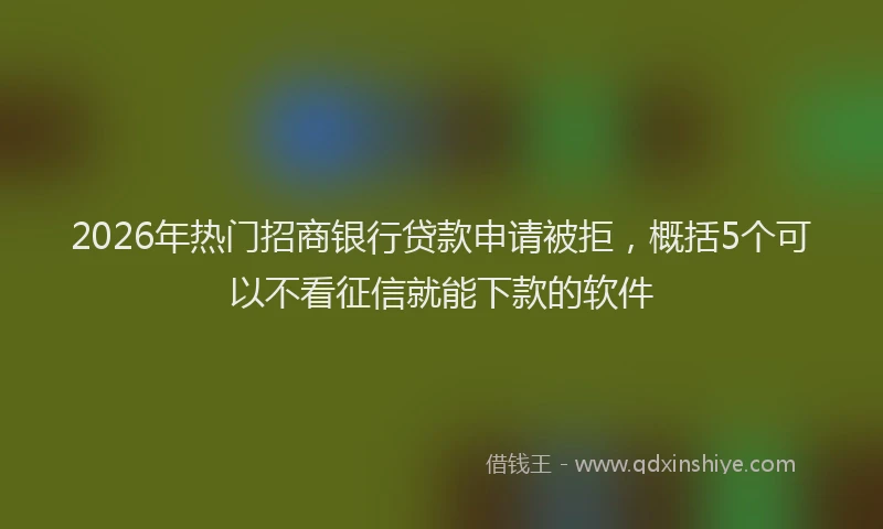 2026年热门招商银行贷款申请被拒，概括5个可以不看征信就能下款的软件