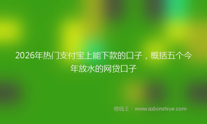 2026年热门支付宝上能下款的口子,概括五个今年放水的网贷口子