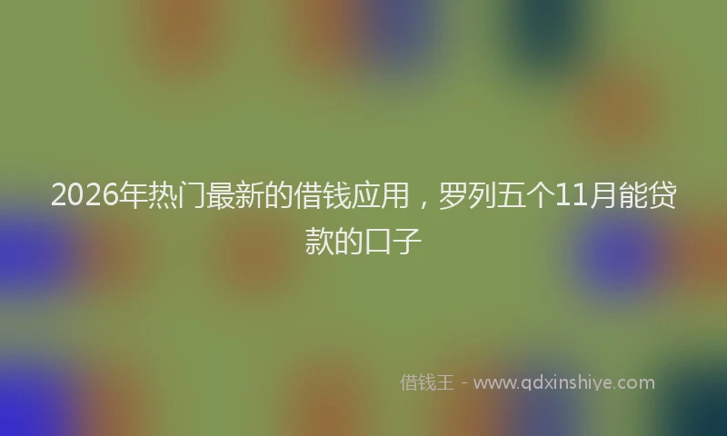 2026年热门最新的借钱应用，罗列五个11月能贷款的口子