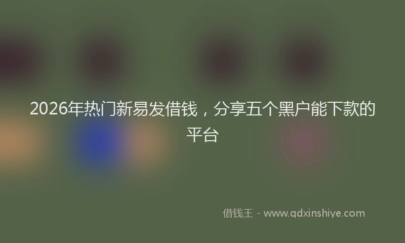 2026年热门新易发借钱，分享五个黑户能下款的平台