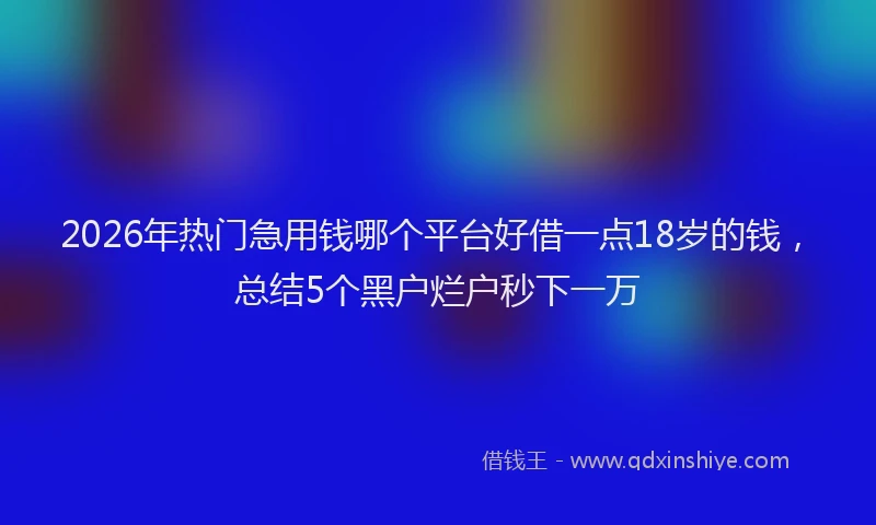 2026年热门急用钱哪个平台好借一点18岁的钱，总结5个黑户烂户秒下一万