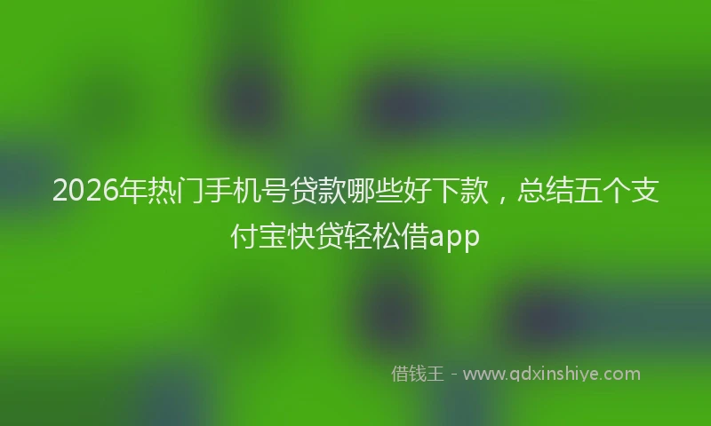 2026年热门手机号贷款哪些好下款，总结五个支付宝快贷轻松借app