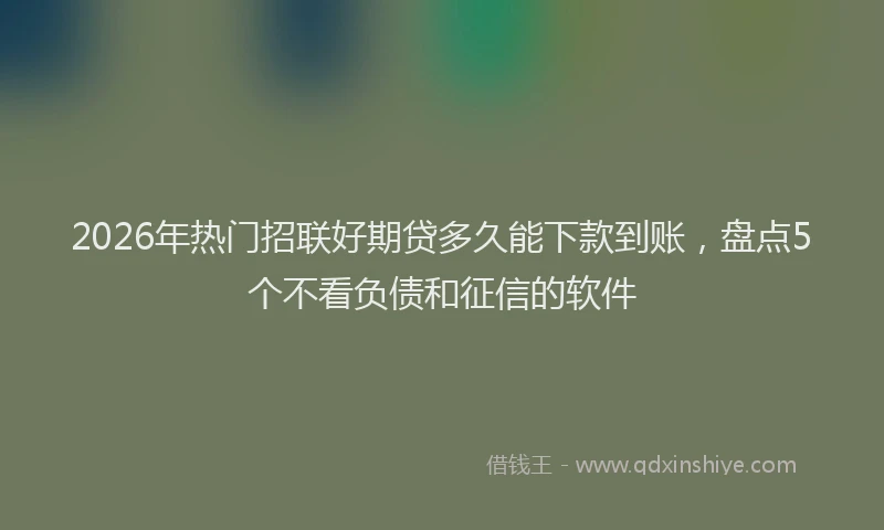 2026年热门招联好期贷多久能下款到账，盘点5个不看负债和征信的软件