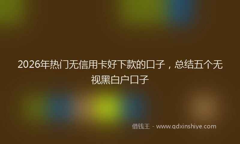 2026年热门无信用卡好下款的口子，总结五个无视黑白户口子