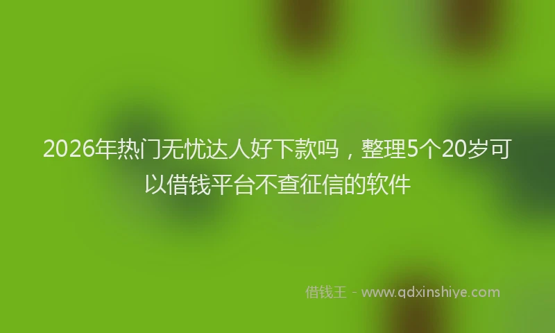 2026年热门无忧达人好下款吗，整理5个20岁可以借钱平台不查征信的软件