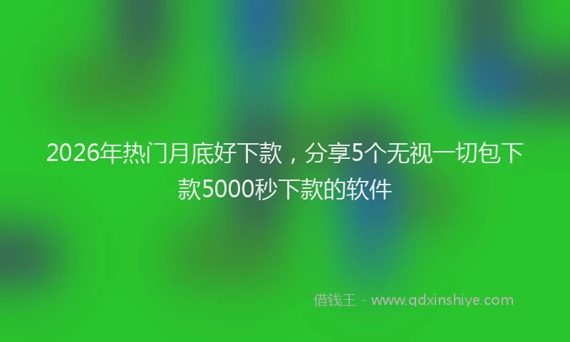2026年热门月底好下款，分享5个无视一切包下款5000秒下款的软件