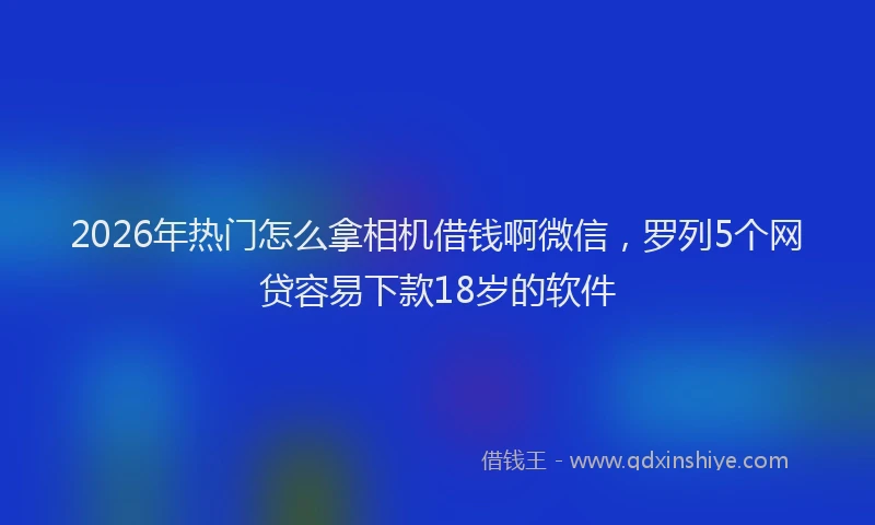 2026年热门怎么拿相机借钱啊微信，罗列5个网贷容易下款18岁的软件