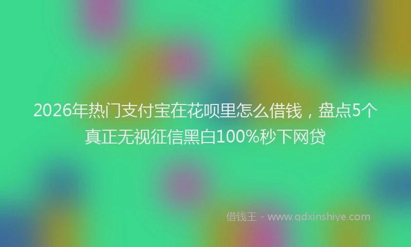 2026年热门支付宝在花呗里怎么借钱，盘点5个真正无视征信黑白100%秒下网贷