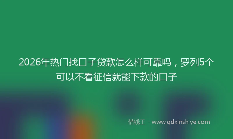 2026年热门找口子贷款怎么样可靠吗,罗列5个可以不看征信就能下款的口子