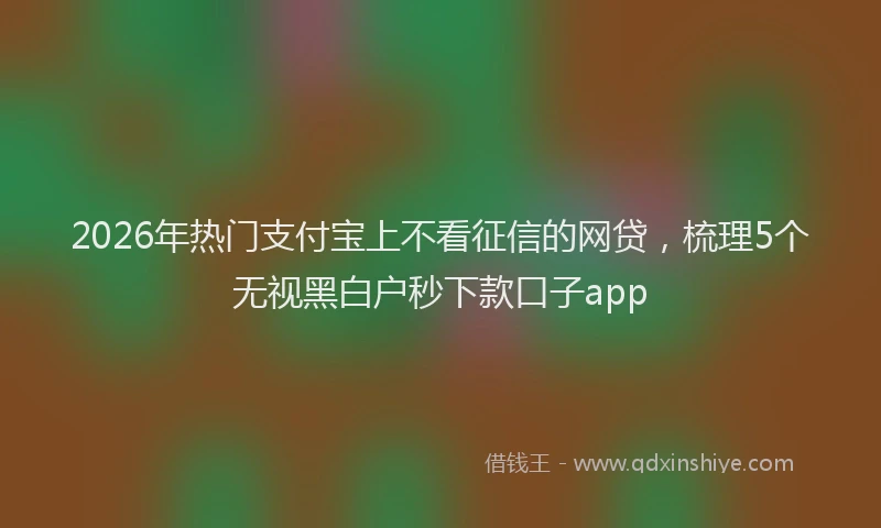 2026年热门支付宝上不看征信的网贷，梳理5个无视黑白户秒下款口子app
