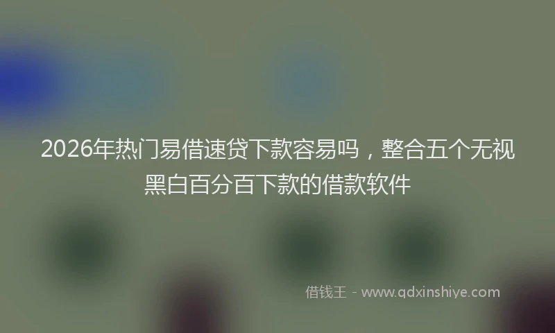 2026年热门易借速贷下款容易吗，整合五个无视黑白百分百下款的借款软件