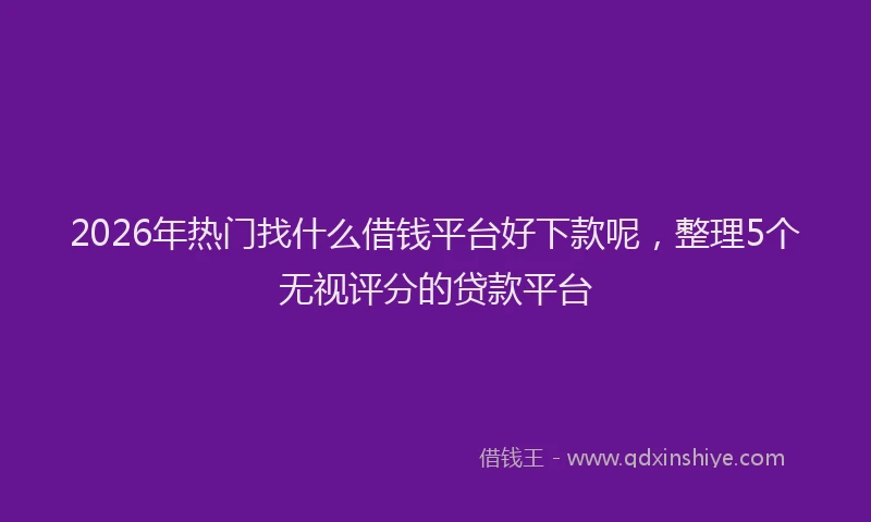 2026年热门找什么借钱平台好下款呢，整理5个无视评分的贷款平台