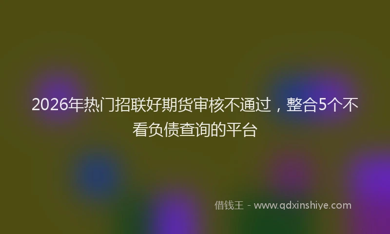 2026年热门招联好期货审核不通过，整合5个不看负债查询的平台