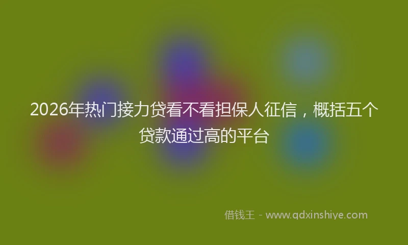 2026年热门接力贷看不看担保人征信，概括五个贷款通过高的平台